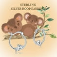 thumbnail image 4 of Coachuhhar 18K White Gold Plated Koala Bear Earrings for Women 925 Sterling Silver Hypoallergenic Koala Hoop Earrings Cute Animal Earrings Huggie Cartilage Hoop Earrings Koala Jewelry Gifts, 4 of 6