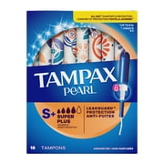 Tampax Pearl Tampons with LeakGuard Braid, Super Plus Absorbency, 18 Count