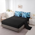 thumbnail image 5 of Homewish Vintage Camouflage 7pcs Bedding Comforter Set,Watercolor Splatter Ink Queen Bedding Sets,Blue Cayn Black Queen Sheet Sets For Boys Teens,Ultra Soft Home Decor Reversible, 5 of 8