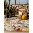 thumbnail image 3 of Unique Loom Outdoor Modern Collection Area Rug - Foliage (7' 10" Square Multi/Gray), 3 of 9