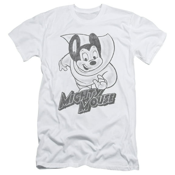 Mighty Mouse Mighty Sketch Adult 30/1 T-Shirt White