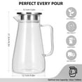UPTRUST 52 oz 1.5L Glass Pitcher with Handle Stainless Steel Lid