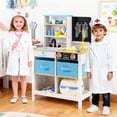 thumbnail image 4 of Gymax Play Doctor's Office w/Blackboard Pet Scale Faucet Folding Tabletop Drawers White, 4 of 10