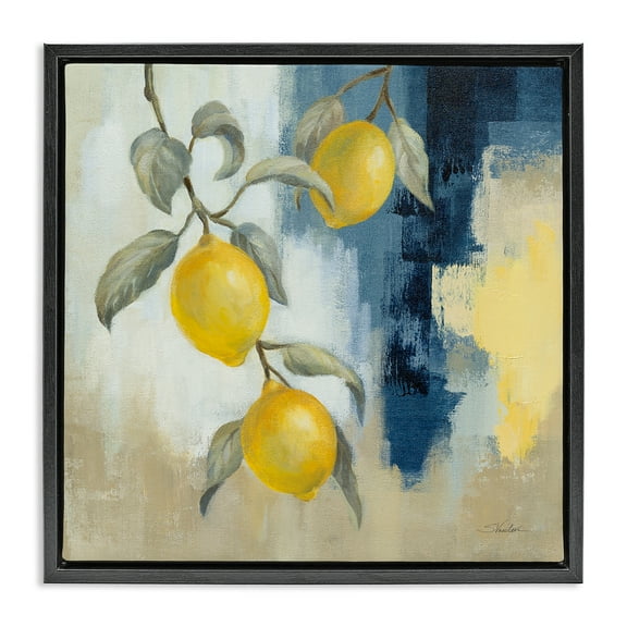Stupell Industries Lemons From South Food & Beverage Painting Black Floater Framed Canvas Art Print Wall Art, 18 x 18