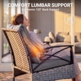 thumbnail image 4 of Patio Outdoor Furniture Set, 3PCS Rattan Wicker Rocking Chair Set Balcony Furniture, Steel Frame Patio Chairs with 2-Tier Coffee Table, Thick Seat Cushions and Pillows, 4 of 10