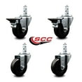 thumbnail image 2 of 3.5 Inch Phenolic Wheel Swivel 7/8 Inch Square Stem Caster Set 2 Brakes SCC, 2 of 2