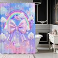 thumbnail image 2 of Erosebridal Cloud Rainbow Bow Butterfly Shower Curtain 72Wx78L for Girls, Dreamy Sky Star Flower Pastel Waterproof Bath Curtain, 2 of 5