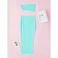 thumbnail image 5 of Franhais Women's Long Skirt Suit Sleeveless Off Shoulder Tube Tops + High Waist Side High Slit Streetwear Skirt, 5 of 9