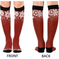 thumbnail image 2 of FREEAMG Knee High Socks Christmas Snow Flake Compression Warm Stockings for Women, Running, Nurse, Medical 1PC, 2 of 7