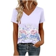 thumbnail image 4 of Women's Tops Short Sleeve V-Neck Plus Size Printed Comfortable Casual Blouse Top, 4 of 5