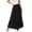 Black, variant on Busydd Maxi Skirts for Women Casual Solid Color Elastic Waist Long Skirts Fashion Vacation Tiered Pleated Flowy Skirt S