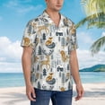 thumbnail image 3 of Xecao Winter Forest Animals Print Hawaiian shirt - A Stylish Short-Sleeve Button-Down for Men, Perfect for Casual Beach and Tropical Outings.,Small, 3 of 7