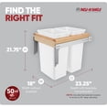 thumbnail image 3 of Rev-A-Shelf Double Pullout Trash Can for Full Height Cabinet, 50 Qt, 4WCTM-2150DM-2, 3 of 10