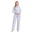 thumbnail image 1 of GLOBAL Conjunto de Pijamas de Franela para Mujer, Pijamas 100% Algodón para Mujer, Ropa de Estar por Casa, Manga Larga, Botón, Cordón en la Cintura, Ropa de Dormir Cálida, Flor Azul M, 1 of 7