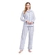thumbnail image 1 of GLOBAL Conjunto de Pijama de Franela para Mujer, Pijama 100% Algodón para Mujer, Ropa de Estar por Casa, Manga Larga, Botón, Cordón en la Cintura, Ropa de Dormir Cálida, Flor Azul L, 1 of 7