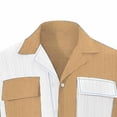 thumbnail image 6 of Kakii Men's 2 Piece Casual Beach Outfit Set - Color - Block Short Sleeve Buttoned Collar Shirt with 2 Pockets & Elastic Waist Breathable Shorts, Lightweight Summer Vacation Wear, 6 of 6