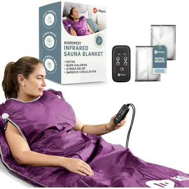 LifePro Bioremedy Far-Infrared Sauna Blanket, Portable Heat Wrap for Relaxation - Purple