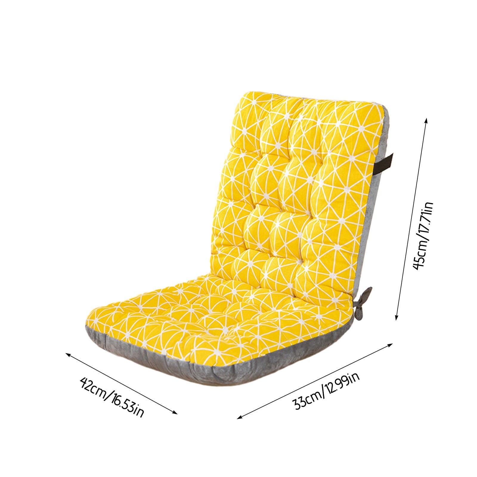 Sahpxhe Rocking Seat Cushion with Ties, Soft High Back Chair Cushion for Patio Furniture,Office 16.38X17.55X12.87 Inch Yellow