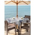 thumbnail image 3 of Outdoor Table Cloth with Umbrella Hole and Zipper, Vintage Coastal Waterproof Square Tablecloth 54"x54", Nautical Summer Beach Sea Turtle Starfish Washable Table Cover for Outside Party Patio Picnic, 3 of 8