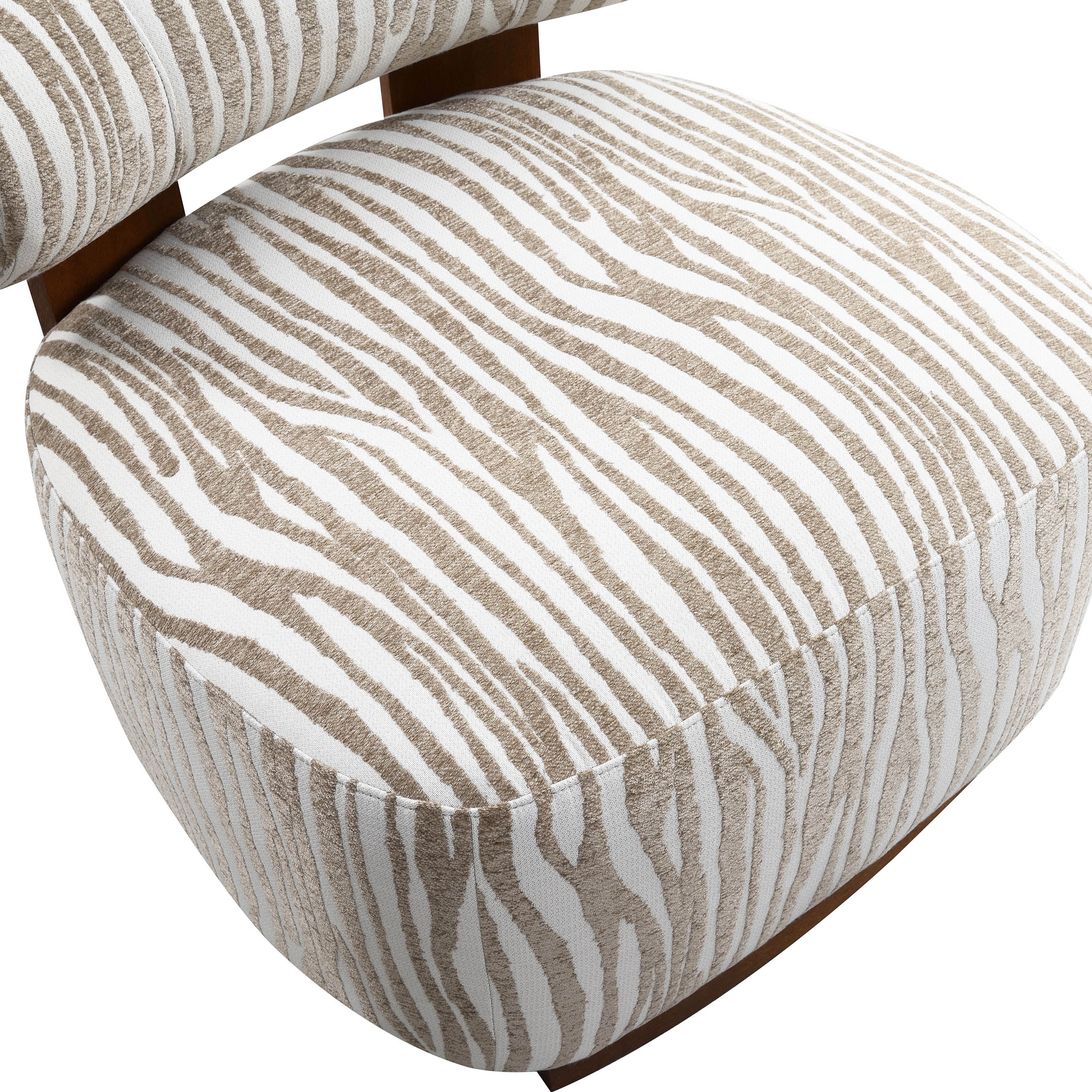 Furniture of America Zenya Modern Chenille Zebra-stripe Pattern Accent Chair, Beige