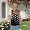 thumbnail image 5 of Women's Tank Tops Square Neck Pleated Front Camisole Tops for Women Polka Dot Print Loose Womens Summer Tops Casual Vacation L Black, 5 of 6