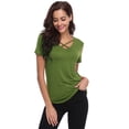 thumbnail image 5 of Purcoar Womens Sexy Criss Cross Front V-Neck Short Sleeve T-Shirt Tunic Tops, 5 of 9