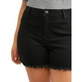 thumbnail image 3 of A3Denim Women's Plus Size Raw Edge Denim Shorts, 5" Inseam, Sizes 16W-24W, 3 of 4