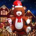 thumbnail image 1 of Oso de Navidad esponjoso Kalolary de 2,1 m, inflable con luz LED, 1 of 7