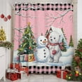 thumbnail image 2 of Shower Curtain 72"W x 84"L Winter Christmas Snowman Bear Pink Fabric Shower Curtains Set with Hooks Water Repellent Bathroom Curtains Machine Washable Bathroom Accessories, 2 of 9