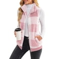 thumbnail image 4 of Fangasis Ladies Waistcoat Sleeveless Fleece Vest Zip Up Sherpa Jacket Women Lightweight Outerwear Casual Work Fuzzy Vests Pink XL, 4 of 6