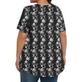 thumbnail image 6 of Horkkom Womens Short Sleeve Tops Summer Casual Floral Print Plus Size Blouses Loose Crew Neck Pleated Tunic Tops L, 6 of 8
