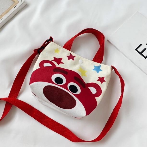 Disney-Mini mochila de Mickey y Minnie Mouse para niñas, bolso de hombro Diagonal, Bolso pequeño de lona coreano portátil, monedero para niñas2122x17x7cm Fivean unisex