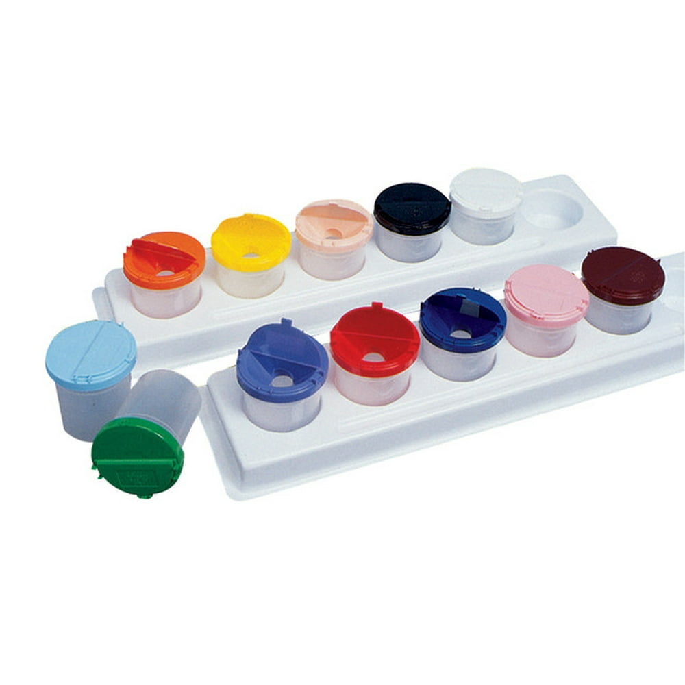 Jack Richeson Neatness Plastic Paint Cup Set with (2) Trays, 8 oz