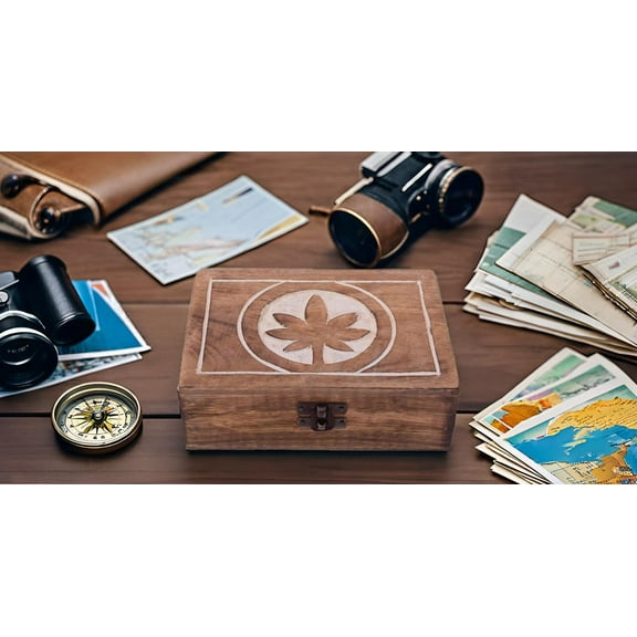 Handmade Decorative Wooden Jewelry Box Jewelry Organizer Keepsake Box Treasure Chest Trinket Holder Watch Box Storage Lock Box 7 x 5 Inches Housewarming Gift Ideas Men Women