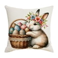thumbnail image 3 of Throw Pillow Covers 18x18, Easter Decorations Pillow Cases with Cartoon Bunny Patterns, Spring Decor for Bedroom Couch Cushion Cover, Multicolor, 3 of 7