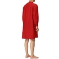 thumbnail image 3 of Unique Bargains Men's Banded Collar Nightshirt Sleep Shirt Nightgown XL Red, 3 of 6