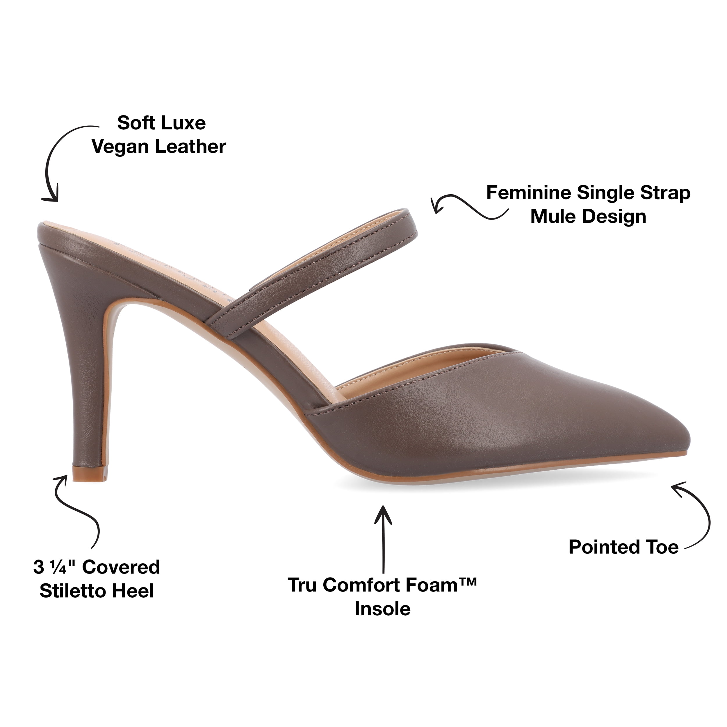 Journee Women's Yvon SuperNatural Shades Pointed Toe Mule Pumps