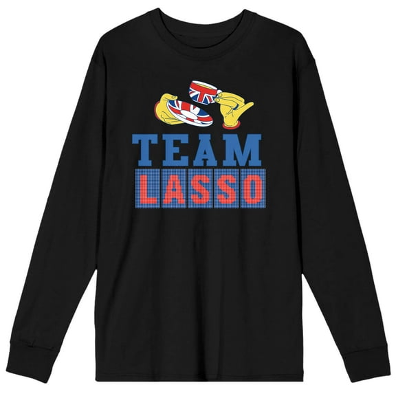Ted Lasso Team Lasso Cup And Saucer Men's Black Long Sleeve Shirt-XL