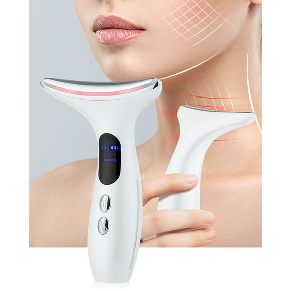 Neck Face Firming Wrinkle Removal Tool, Double Chin Reducer Skin Rejuvenation Neck Face Lift Anti-Aging Beauty Device on Triple Action LED Therapy, Thermal and Vibration Technologies for Skin Care