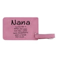 thumbnail image 2 of ThisWear Gifts for Nana Like Wise Old Owl Less Feathers Beak and Stuff 2-pack Laser Engraved Leatherette Luggage Tags Pink, 2 of 4