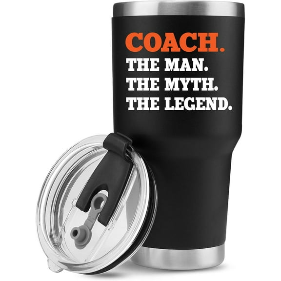 Coach The Man The Myth The Legend Coach Gifts Sports Soccer Football Baseball Basketball Gym Trainor Vacuum Insulated Tumbler (30 oz)