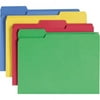 Smead WaterShed/CutLess File Folders Letter - 8 1/2" x 11" Sheet Size - 3/4" Expansion - 1/3 Tab Cut - Top Tab Location - Assorted Position Tab Position - 11 pt. Folder Thickness - Yellow, Green, Red,