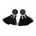 thumbnail image 4 of Nuevos pendientes redondos de esmalte con flecos y borlas para mujer, boda nupcial - Negro Sunnimix Pendientes con borlas de hilo con flecos, 4 of 7