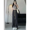 thumbnail image 5 of Women Sweatpants Wide Leg Drawstring Workout Casual Baggy Pants High Waist Dark Gray XL, 5 of 7