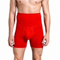 thumbnail image 1 of High-Waisted Compression Boxer Briefs for Men - Tummy Control, Open Fly, Breathable Cotton Fabric, Comfortable Fit, Shapewear Un Red 6XL, 1 of 5
