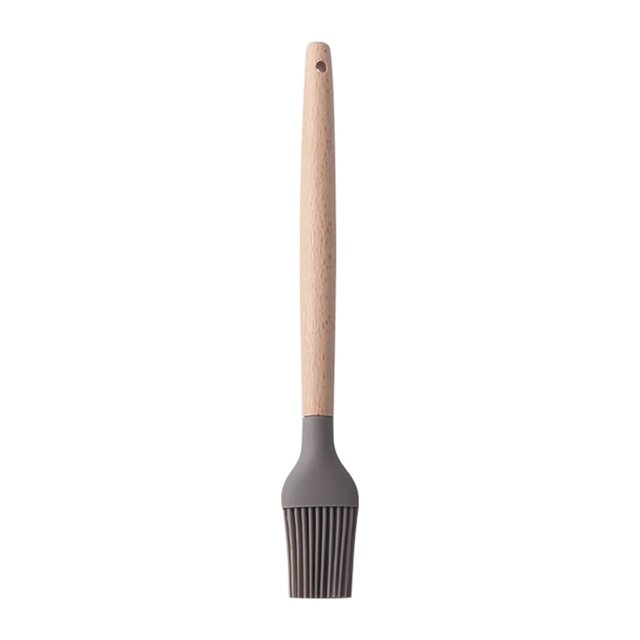 Kitchen Utensils Set Silicone Cooking Utensils Wooden Handle Barbecue Brush, Non Stick Pot, Silicone Brush, Portable Outdoor Barbecue Brush, Oil Brush, Leaking Spoon, Kitchen Utensils Set