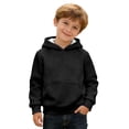 thumbnail image 5 of WhouRiu Boys Girls Solid Color Hoodie Kids Unisex Long Sleeve Hooded Pullover With Pockets Autumn Winter Cozy Everyday Sweatshirts,7-8 Years, 5 of 6