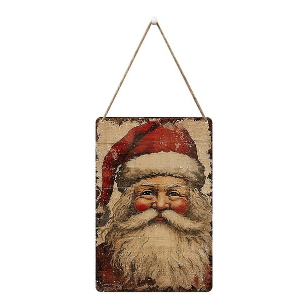 Adornos Navideños Retro Y Nostálgicos De Papá Noel. Adornos Para Fiestas Temáticas Navideñas. Adornos Para Puertas.