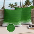 thumbnail image 3 of Ombre Green Waves Outdoor Pillow Covers 18x18 Set of 2,Waterproof Patio Throw Pillowcase Protectors,Abstract Art Gradient Modern Square Decorative Pillow Shams Cushion Covers for Seat Bed Couch Sofa, 3 of 8