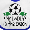 thumbnail image 4 of Inktastic Soccer My Daddy is the Coach Boys or Girls Baby Bib, 4 of 4
